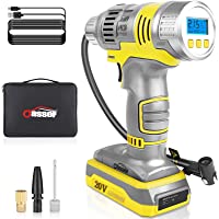 Oasser Compresor Aire Coche Portátil Inflador Neumático 20V- Bomba Eléctrico sin Cable con Batería Li-ion- Medidor de…